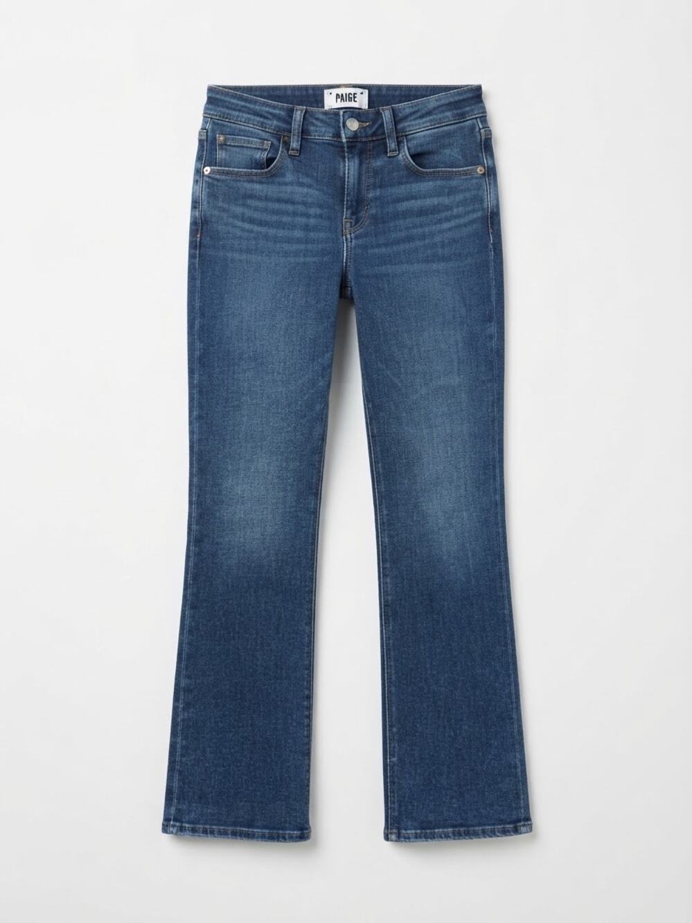 PAIGE Sloane Crop Blue Denim Jeans Distressed Hem Size 24 Casual Chic Everyday